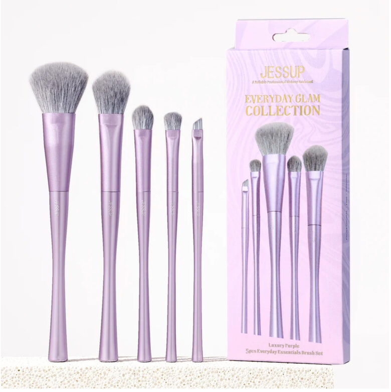 Luxury Purple Everyday Essentials Brush Set 5pcs T515