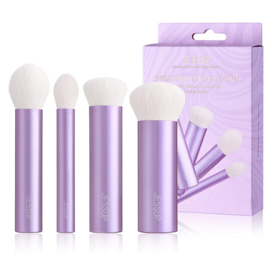 Luxury Purple Kabuki Face Brush Set 4Pcs T517